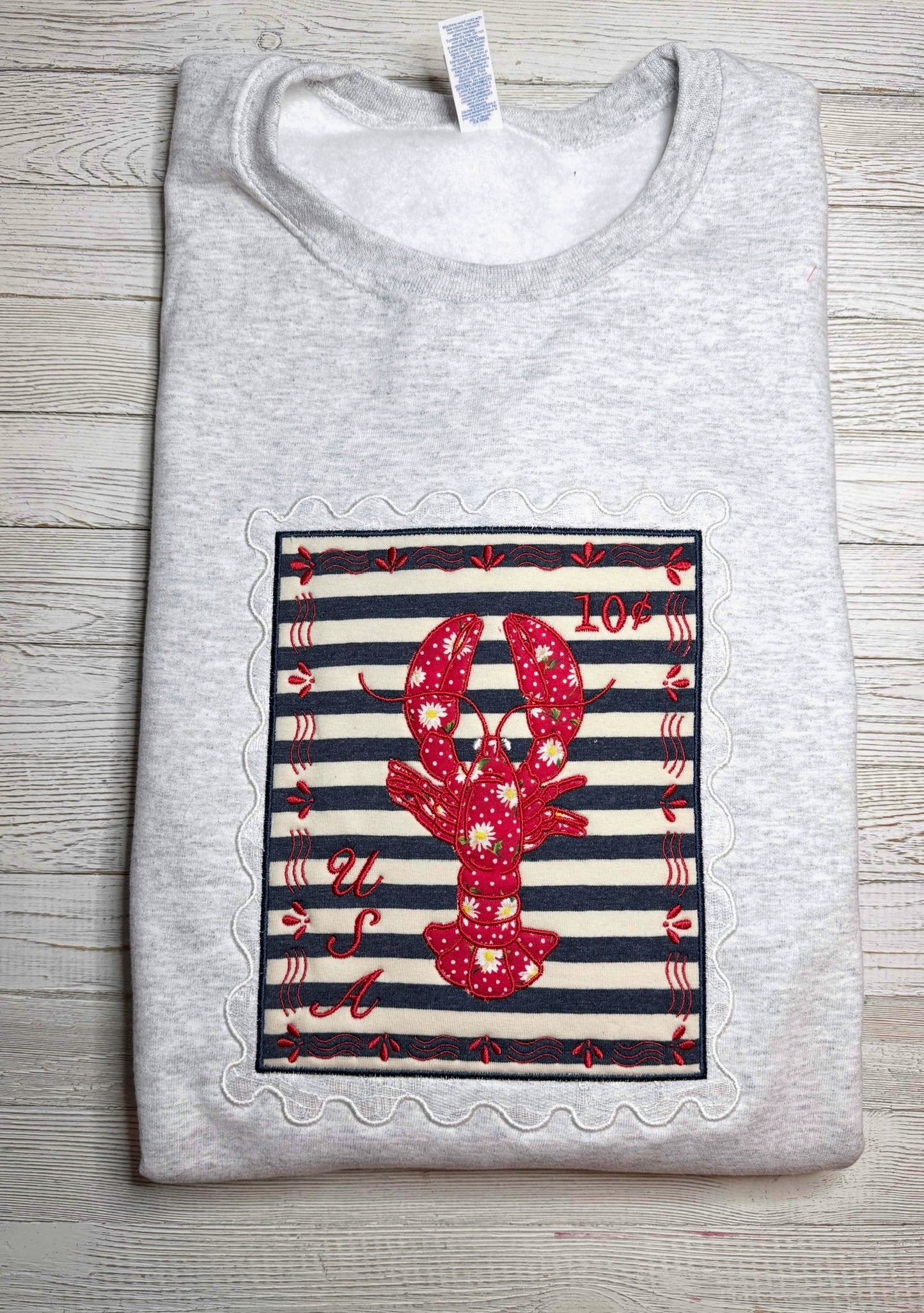 XL Lobster appliqué crew