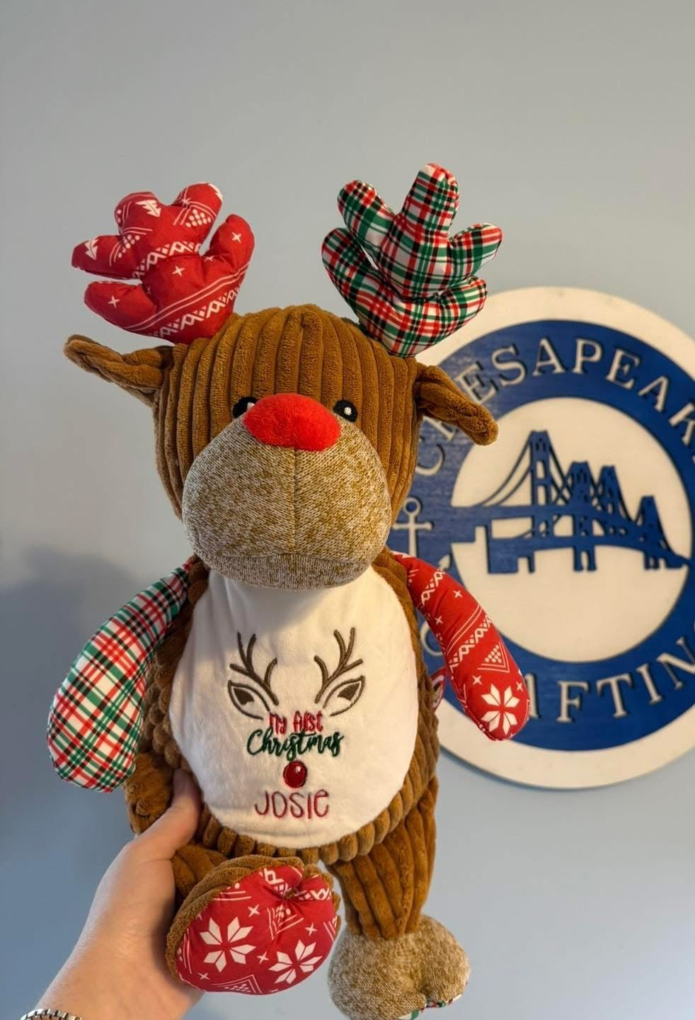 Custom my first Christmas cubbie