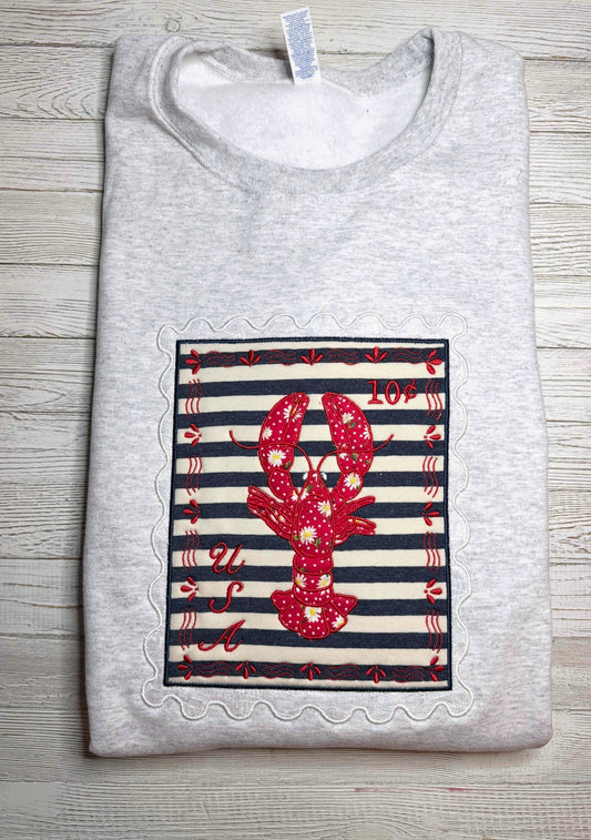 XL Lobster appliqué crew