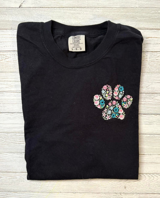 Floral paw print long sleeve