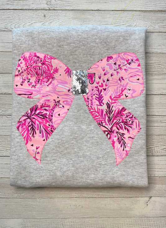 Oversized preppy bow crewneck